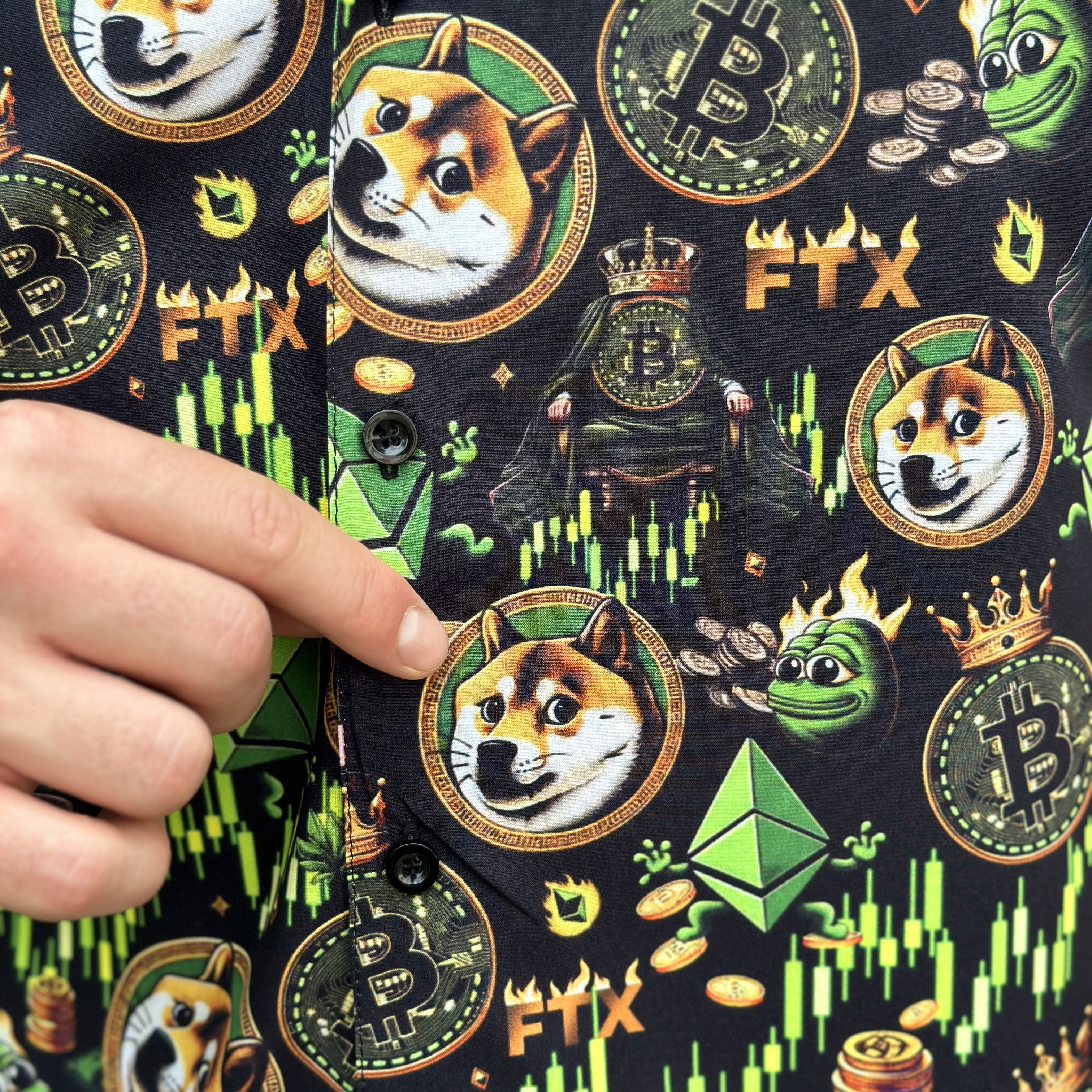 Мужская летняя рубашка с принтом для отдыха Pobedov Dejavu Kripta