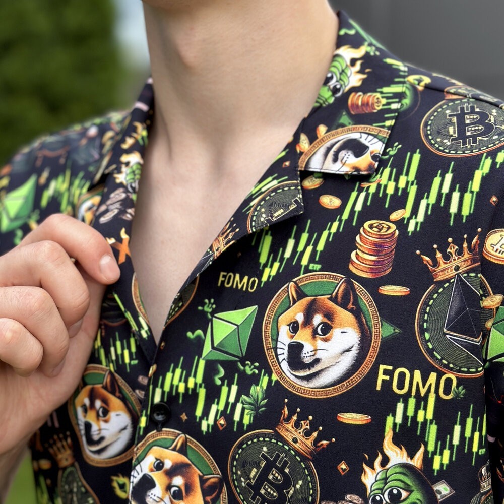 Мужская летняя рубашка с принтом для отдыха Pobedov Dejavu Kripta