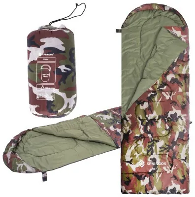 Спальний мішок (спальник) Springos 2 в 1 CS0041 +8 ...+20 °C R Khaki/Green
