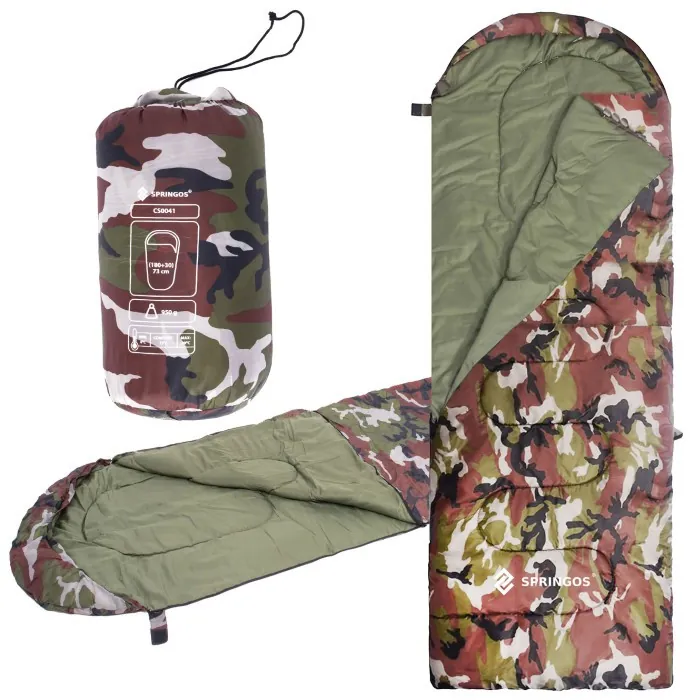 Спальний мішок (спальник) Springos 2 в 1 CS0041 +8 ...+20 °C R Khaki/Green
