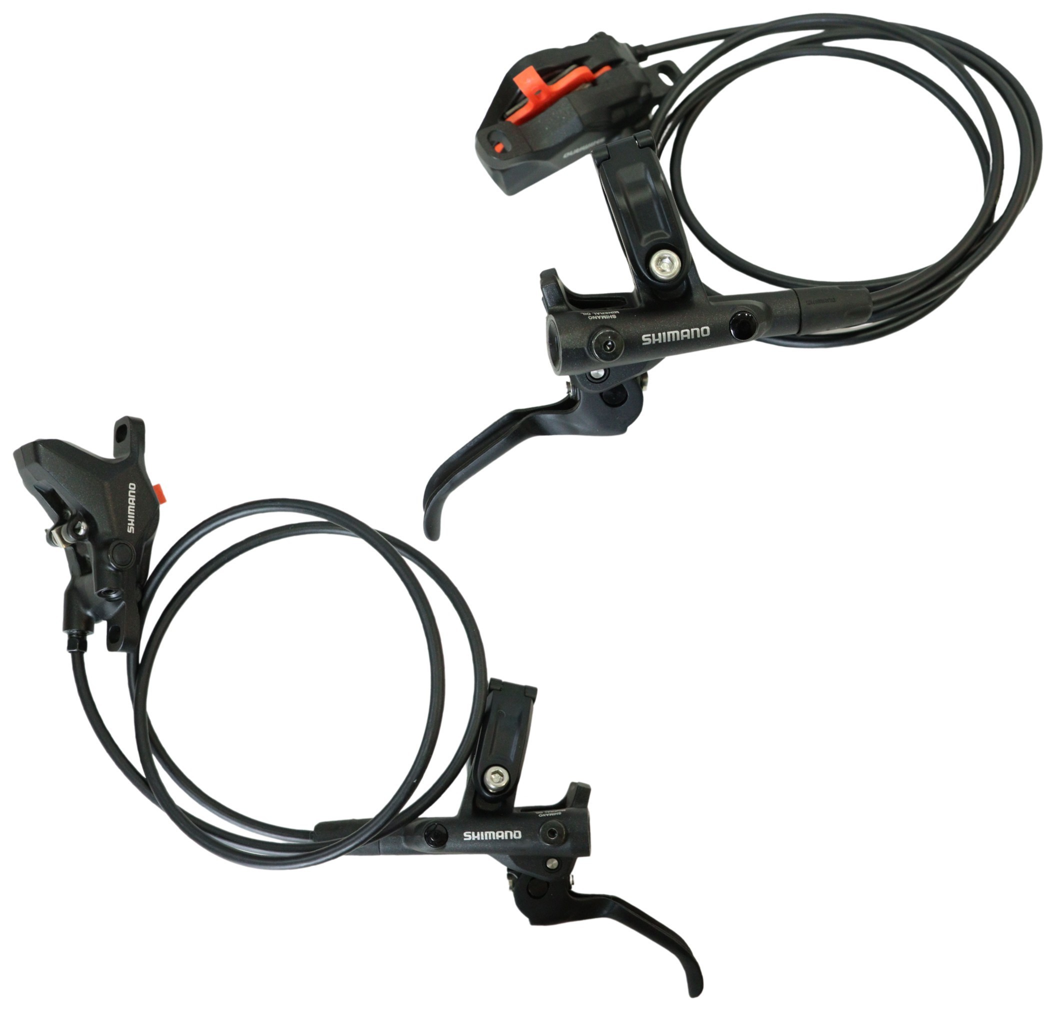 Тормоза диск. гидравл. SHIMANO DEORE BR-M6100 пер.850/зад.1450мм комплект без роторов