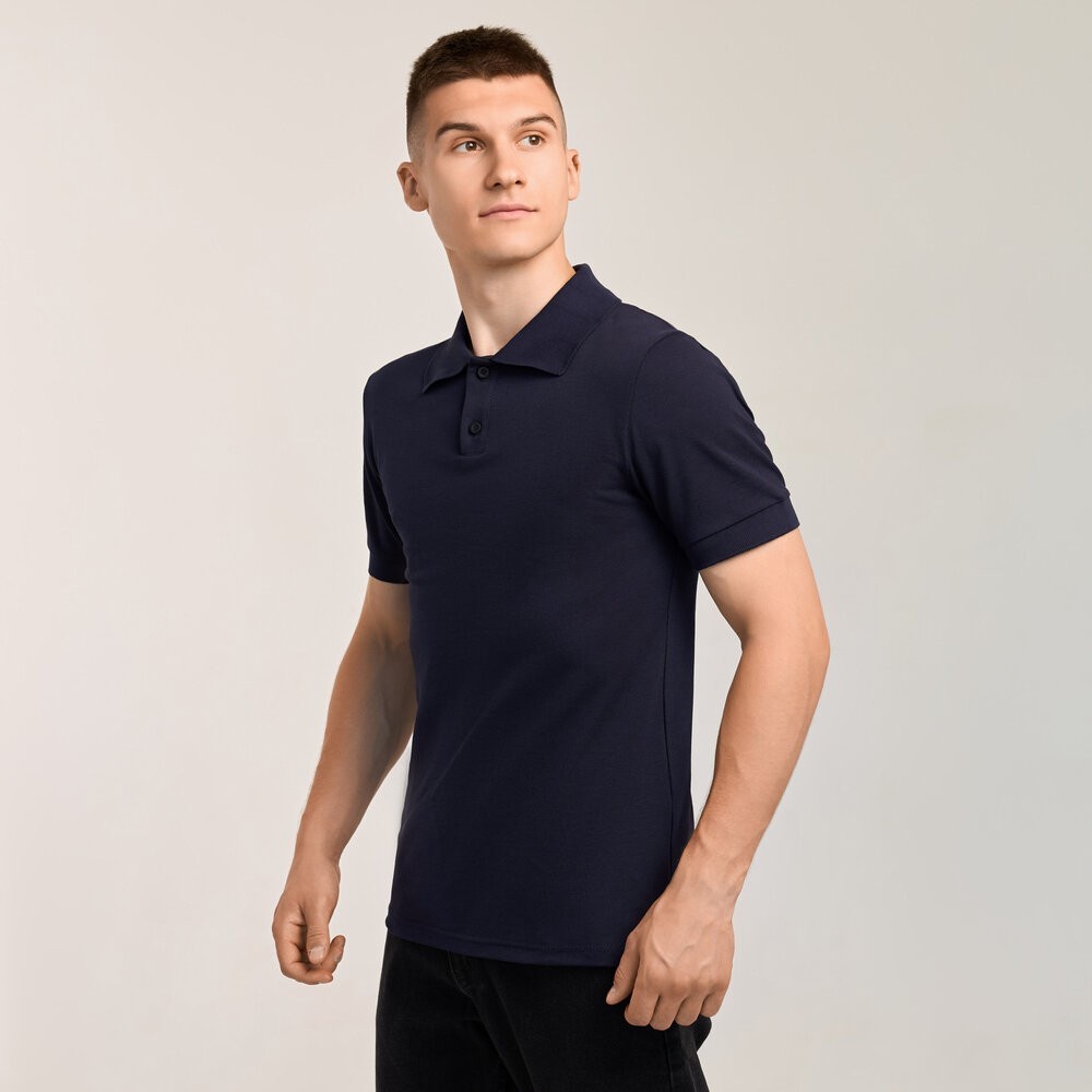 Нави мужское классическое поло на пуговицах Pobedov. Футболка поло Pobedov Royal