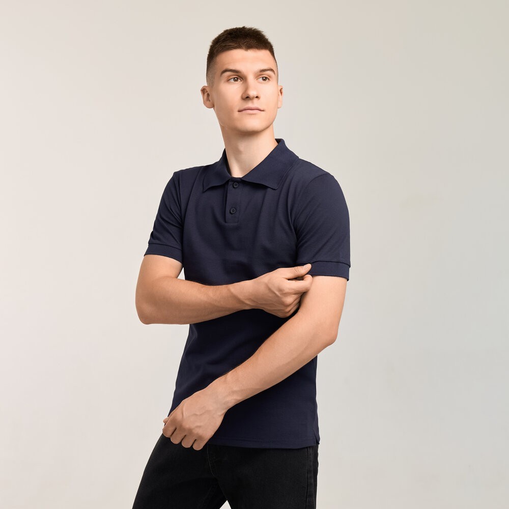 Наві чоловіче класичне поло на ґудзиках Pobedov. Футболка поло Pobedov Royal, укр, укр