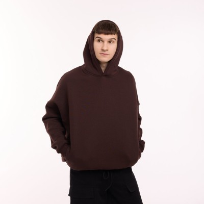 Шоколадне худі оверсайз чоловіче Pobedov Urbanist. Худі шоколадне чоловіче зима