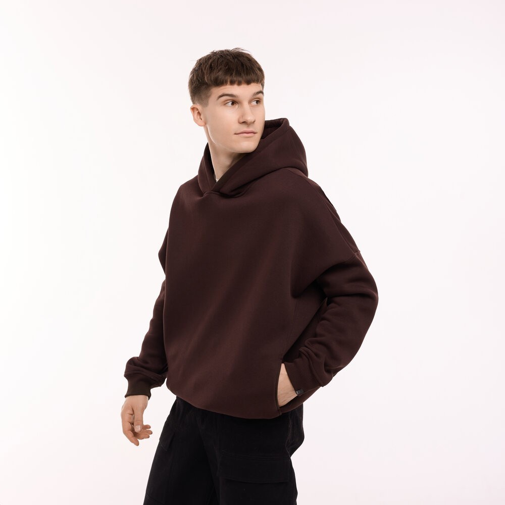 Шоколадне худі оверсайз чоловіче Pobedov Urbanist. Худі шоколадне чоловіче зима