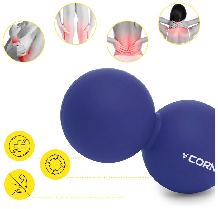 Масажний м'яч Cornix Lacrosse DuoBall 6.3 x 12.6 см XR-0109 Navy Blue