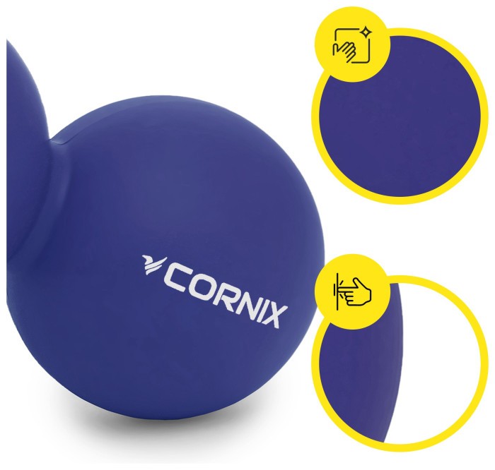 Масажний м'яч Cornix Lacrosse DuoBall 6.3 x 12.6 см XR-0109 Navy Blue