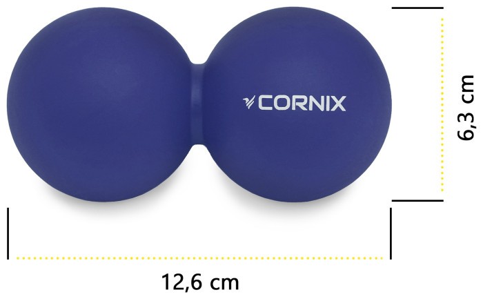 Масажний м'яч Cornix Lacrosse DuoBall 6.3 x 12.6 см XR-0109 Navy Blue