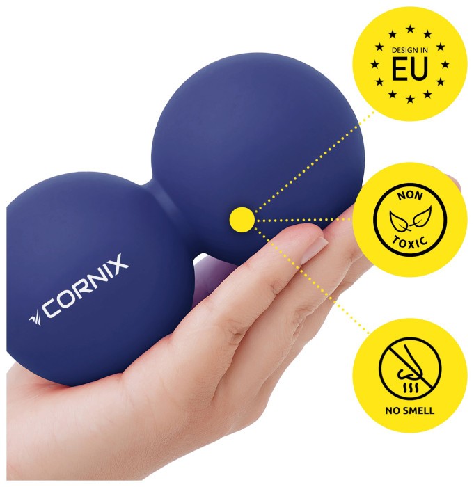 Масажний м'яч Cornix Lacrosse DuoBall 6.3 x 12.6 см XR-0109 Navy Blue