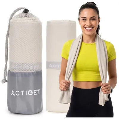 Рушник спортивний Actiget 180 x 100 см з мікрофібри ACT0200 Biege
