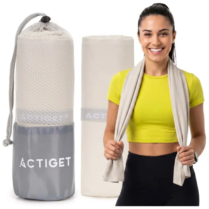 Рушник спортивний Actiget 180 x 100 см з мікрофібри ACT0200 Biege