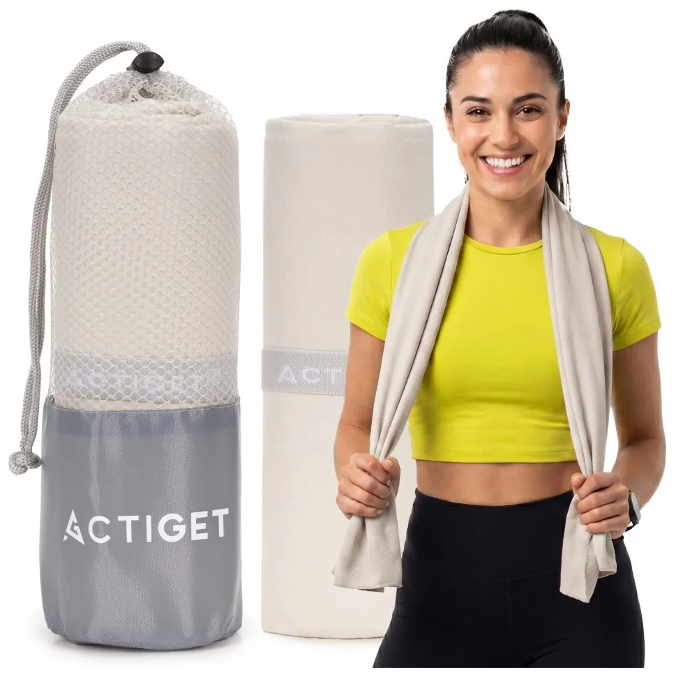 Рушник спортивний Actiget 180 x 100 см з мікрофібри ACT0200 Biege (LFACT0200)