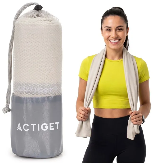 Рушник спортивний Actiget 180 x 100 см з мікрофібри ACT0200 Biege