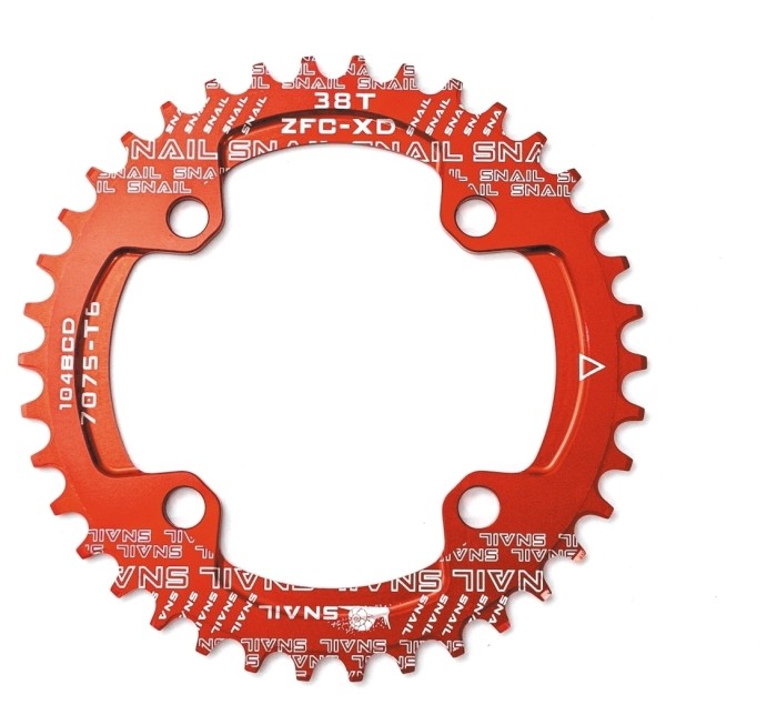 Зірка-неспадайка до шатуна NW AL 38T коло BCD 104 SNAIL (червоний), укр, укр