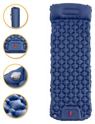 Надувний похідний килимок матрац LEOBRO Air Mat 190 x 60 см Blue (LB-1096)