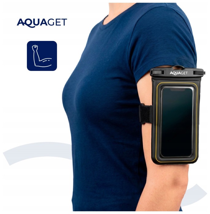 Чохол водонепроникний Aquaget для телефона з кріпленням на руку AQ0029 Black