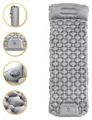 Надувной производный коврик матрас LEOBRO Air Mat 190 x 60 см Grey (LB-1094)