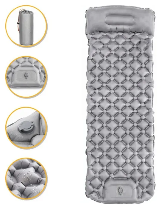 Надувной производный коврик матрас LEOBRO Air Mat 190 x 60 см Grey (LB-1094)