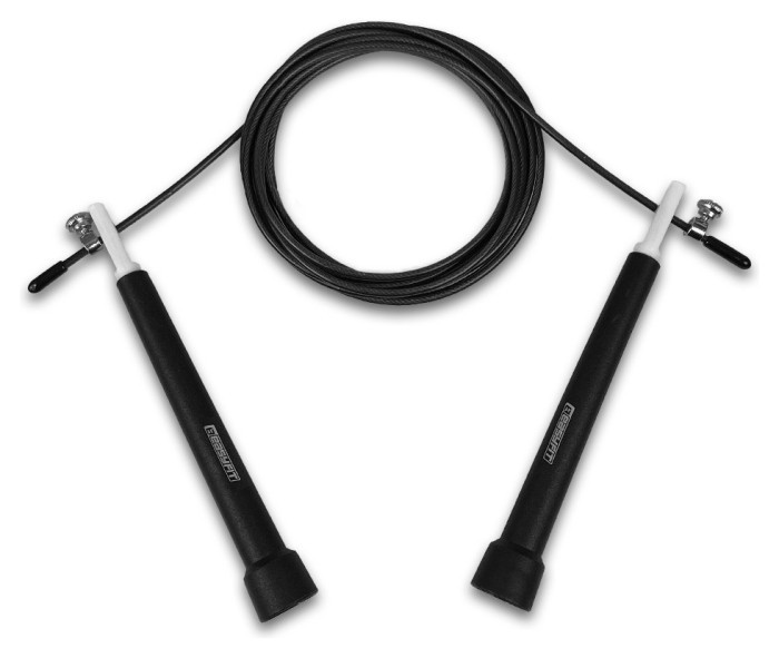 Швидкісна скакалка EasyFit Speed Cable Rope 3 м зі сталевим тросом чорна, укр, укр