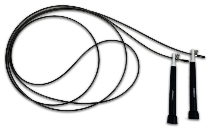 Швидкісна скакалка EasyFit Speed Cable Rope 3 м зі сталевим тросом чорна