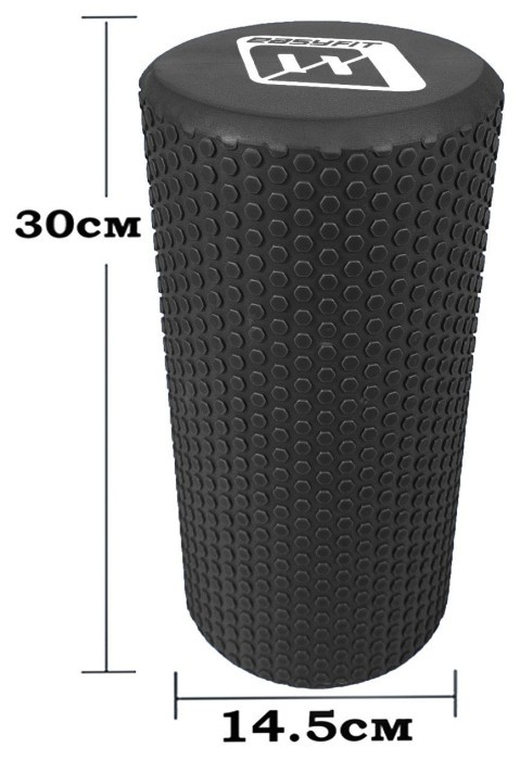 Масажний ролик EasyFit Foam Roller 30 см Чорний