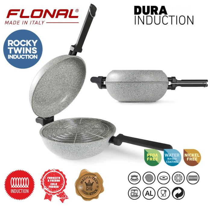 Сковорода двойная Flonal Dura Induction Rocky Twins 28 см с решеткой (RKIWP2830) Discounted