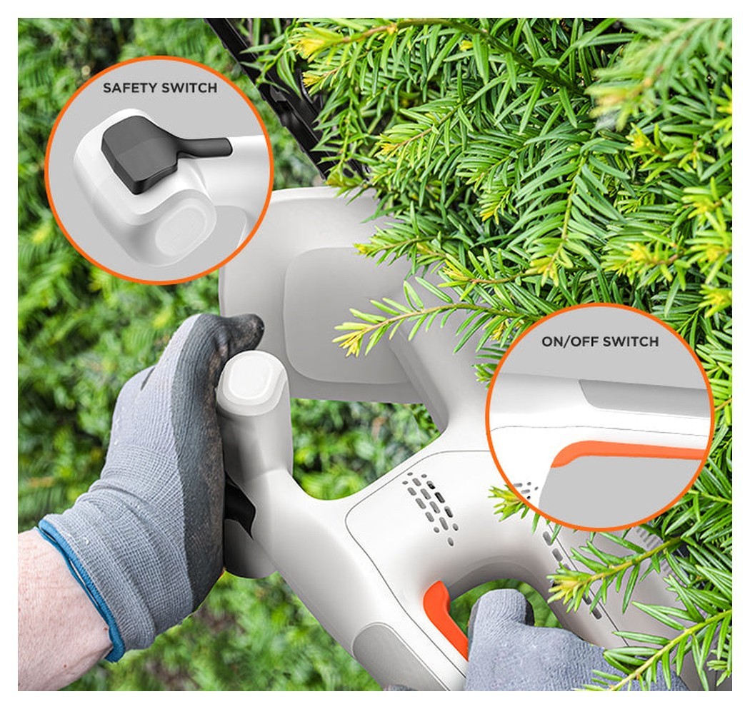 Аккумуляторный кусторез Litheli, питание от павербанка (УМБ Litheli Power Bank 10000 mAh, 45 W, 2А в комплекте)