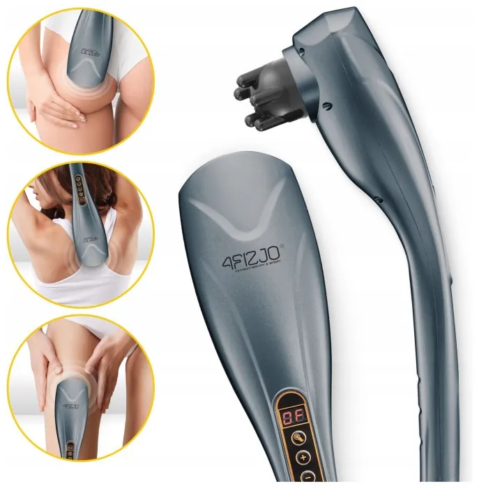 Ручной вибрационный массажер для тела 4FIZJO Long Stick 7 в 1 Grey (P-5907739319135)
