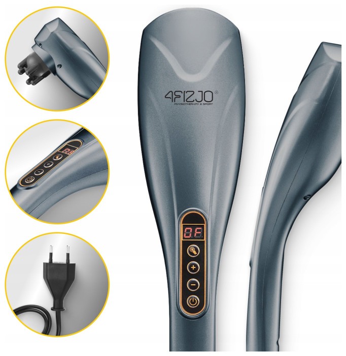 Ручной вибрационный массажер для тела 4FIZJO Long Stick 7 в 1 Grey (P-5907739319135)