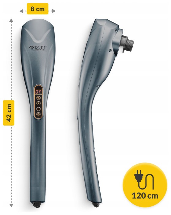 Ручной вибрационный массажер для тела 4FIZJO Long Stick 7 в 1 Grey (P-5907739319135)