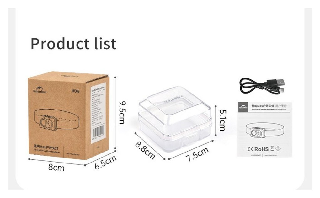 Фонарь налобный Naturehike CNK2450ZM010, коричневый