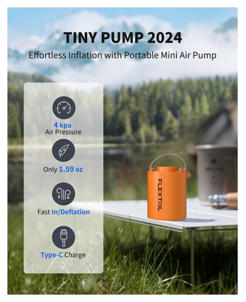 Кемпинговый насос Flextail Tiny Pump, оранжевый