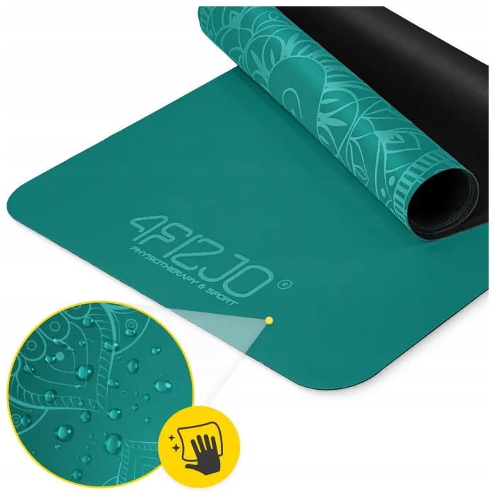 Коврик (мат) спортивный 4FIZJO замша 183 x 61 x 0.15 см для йоги и фитнеса Green (P-5905973404396)