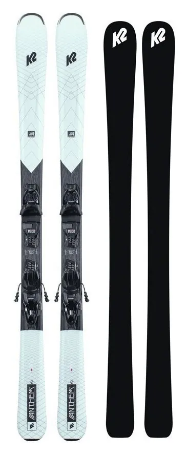 Гірськолижний комплект K2 ANTHEM 75 W+ERP 10 QKCLK 142см Білий/сірий (10E0408.273.1+10E1015.173.1) (156 см білий/сірий)