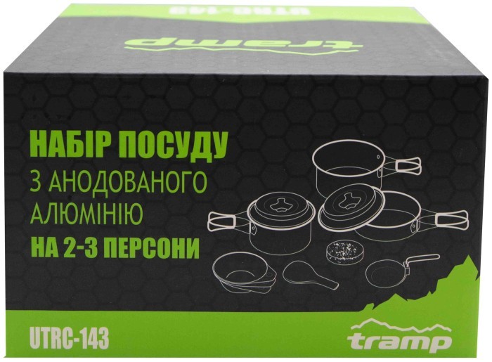 Набір посуду Tramp з анодованого алюмінію на 2-3 персоні 1,1/1,7л UTRC-143 (024), укр, укр