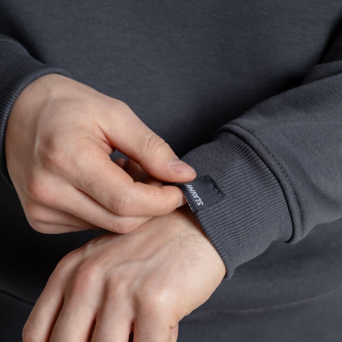 Свитшот Slavni оверсайз мужской темно-серый, Свитшот Slavni Ample тринитка начес темно-серый