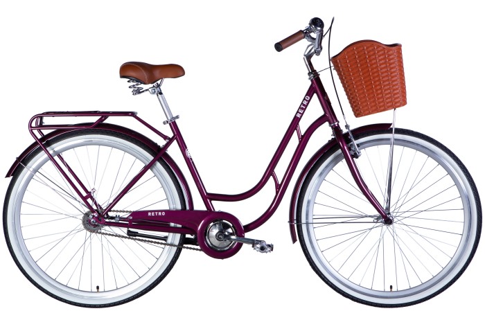 Велосипед ST 28" Dorozhnik RETRO Velosteel рама-19" малиновый 2025