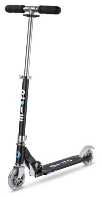 Самокат MICRO серии "Sprite" - ЧЕРНЫЙ (до 100 кг (kg), 2-х колесный)