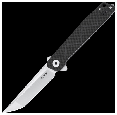 Ніж складаний туристичний Ruike P127-CB, (9.1 см) 14C28N / G10 + carbon fiber чорний