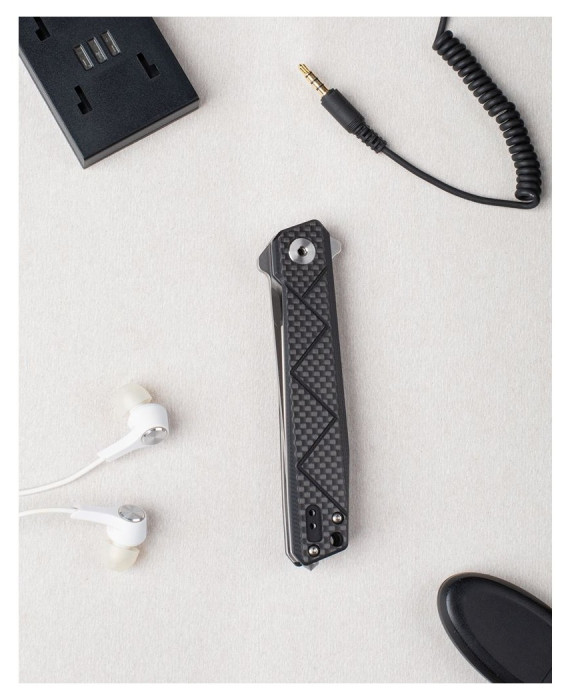 Ніж складаний туристичний Ruike P127-CB, (9.1 см) 14C28N / G10 + carbon fiber чорний