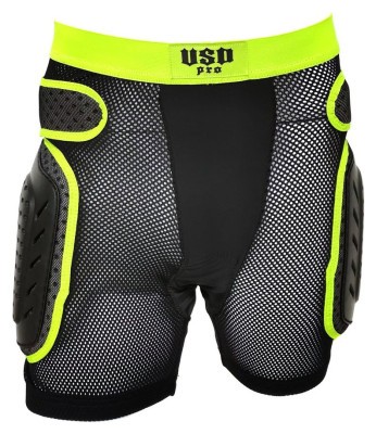 Шорты защитные спортивные USD ARMOR SHORTS XL Black/lime punch (USS21U1E)