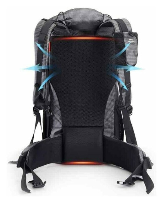 Рюкзак туристичний Naturehike Rock NH20BB113, 40+5 л, чорний