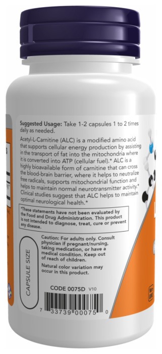 Acetyl L-Carnitine 500mg - 50 vcaps