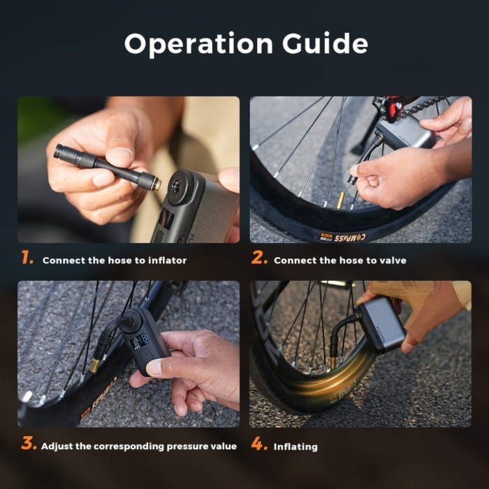 Велосипедний міні насос електричний Flextail Tiny Bike Pump Pro, 120 PSI, укр, укр