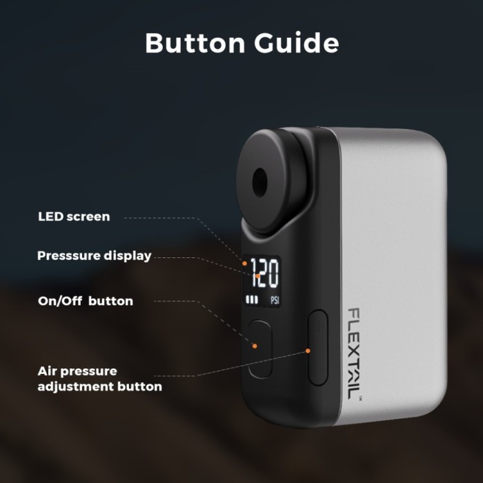 Велосипедний міні насос електричний Flextail Tiny Bike Pump Pro, 120 PSI, укр, укр