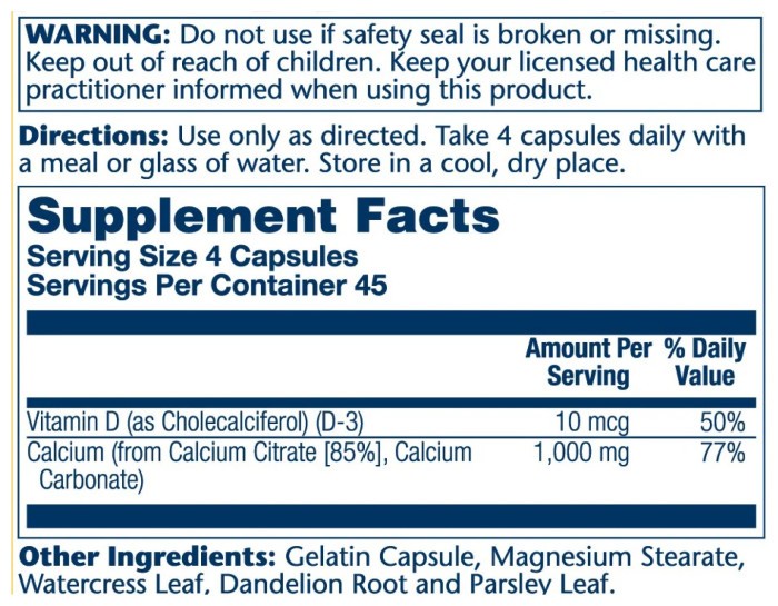 Calcium Citrate w/Vit D-3 1000mg - 180 caps