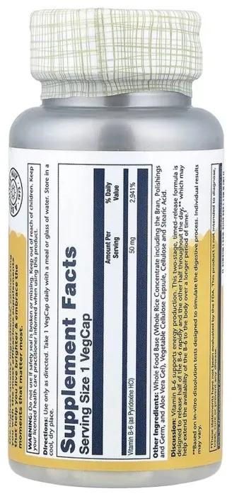 Vitamin B-6 Timed-Release 50mg - 60 vcaps