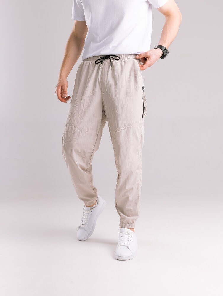 Бежеві чоловічі джогери. Джогери плащівка спорт чоловічі Pobedov Yoxo. Штани джогери з кишенями, укр, укр