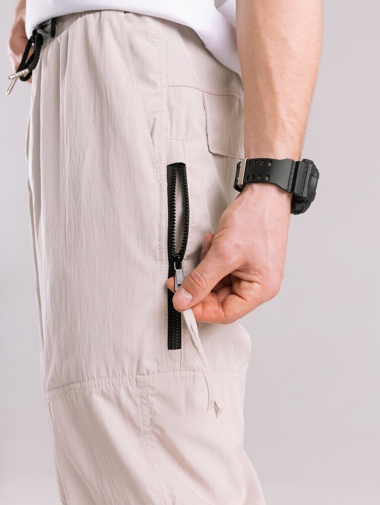 Бежеві чоловічі джогери. Джогери плащівка спорт чоловічі Pobedov Yoxo. Штани джогери з кишенями, укр, укр