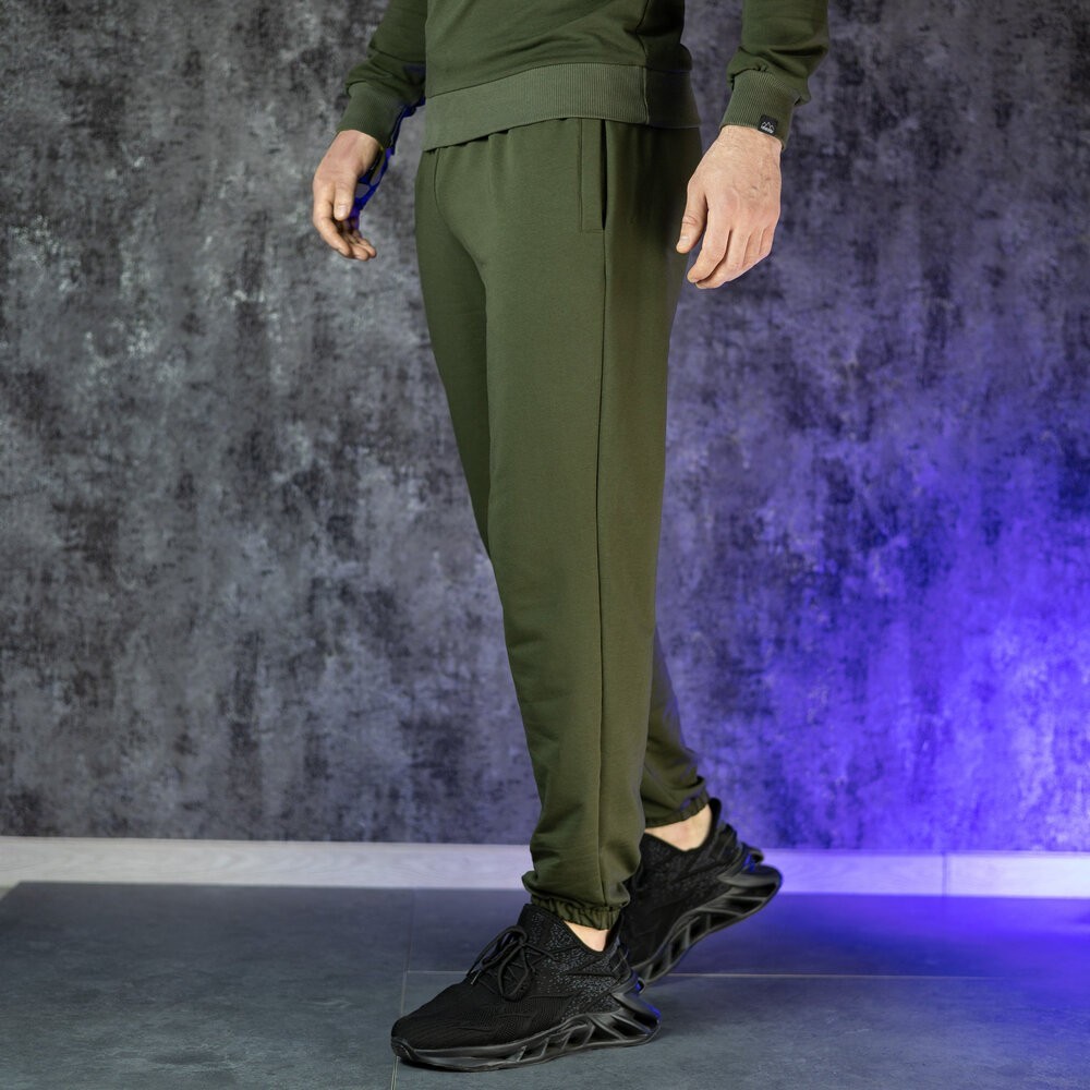 Мужские брюки джогеры с карманами хаки Pobedov 95